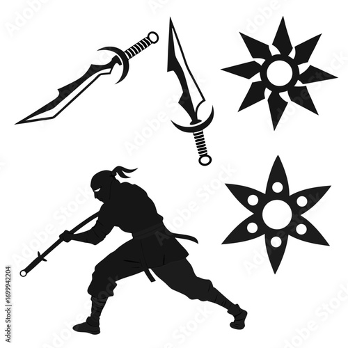 vector illustration of a sword and shield