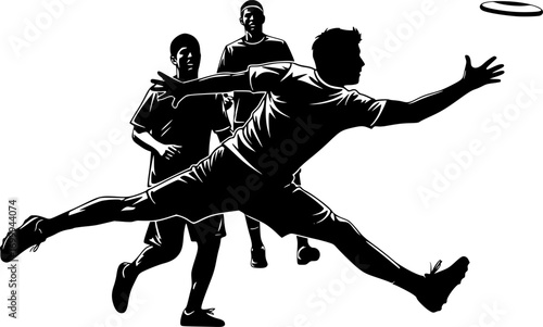  Frisbee Players Silhouette, Ultimate Frisbee Silhouette, Frisbee Svg, Ultimate Frisbee Player