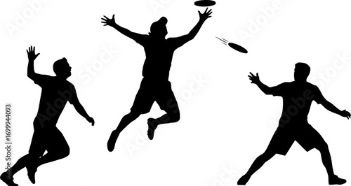  Frisbee Players Silhouette, Ultimate Frisbee Silhouette, Frisbee Svg, Ultimate Frisbee Player