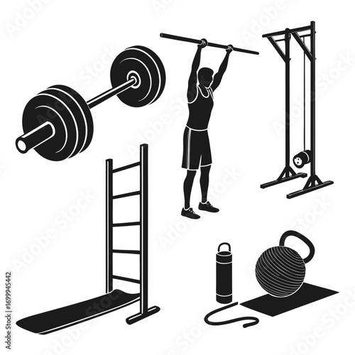 3d man lifting weights