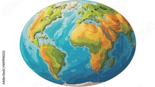 Cartoon World Map Illustration