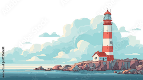 Coastal Lighthouse Illustration