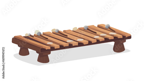 Digital illustration of a simple, low wooden drying rack or platform with small, irregularly shaped objects resting on the slats. The rack is brown, with a simple, slightly rustic design