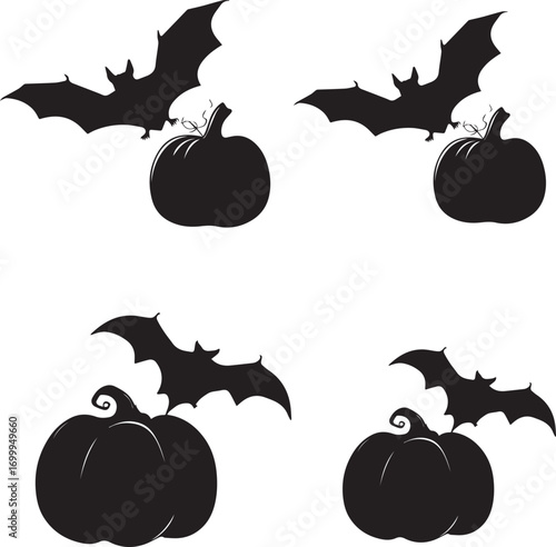 set of halloween pumpkins