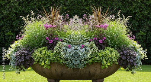 Foto a specchio di una pianta con fiori simmetrica in una  giornata soleggiata