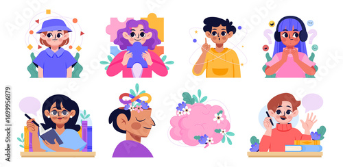 Flat Neurodiversity Original Set Illustrations