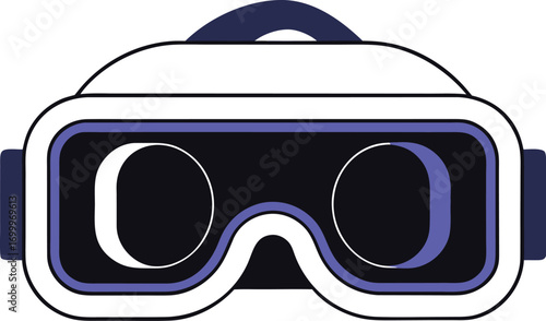 Modern VR headset icon design with clean lines representing virtual reality, immersive technology, and digital experience