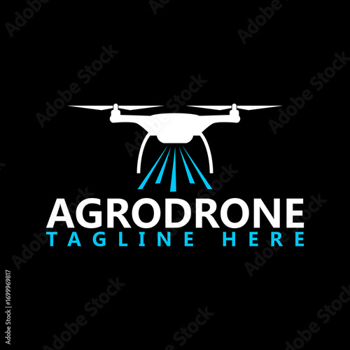  Drone Agriculture icon isolated on black background
