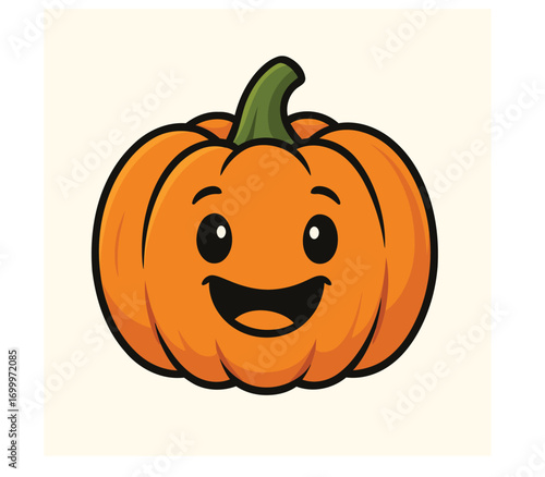 Wallpaper Mural Cute Smiling Pumpkin Cartoon Illustration – Happy Halloween Vegetable Clipart Torontodigital.ca