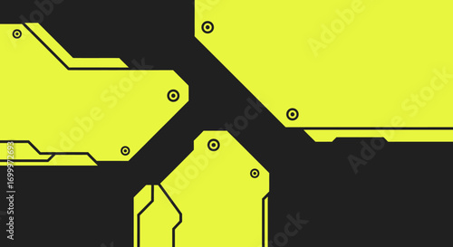 Sleek and vibrant yellow geometric abstract design for a modern tech background, reflecting innovative engineering and digital aesthetics