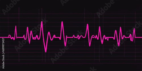 Healthy life and love pulse beats on a green medical electrocardiogram monitor