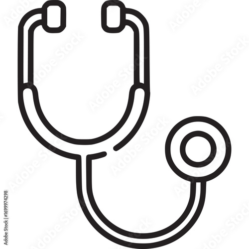 Stethoscope icon isolated on white background medical equipment for listening to the heart and lungs healthcare and medicine concept doctor tool for diagnosis and treatment