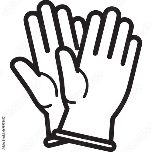 Medical gloves icon isolated on white background protective equipment for healthcare and hygiene doctor and nurse wear for safety and infection control