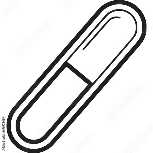 Illustration of a capsule isolated on white background, representing medication, healthcare, and pharmaceutical concepts in a simple and clean design, suitable for medical and healthrelated content