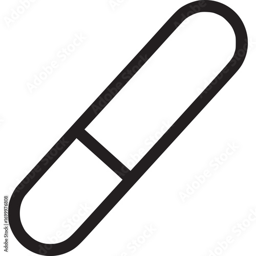 Capsule line icon isolated on white background pharmaceutical drug or supplement in a hard shell medication for treatment and prevention of illness