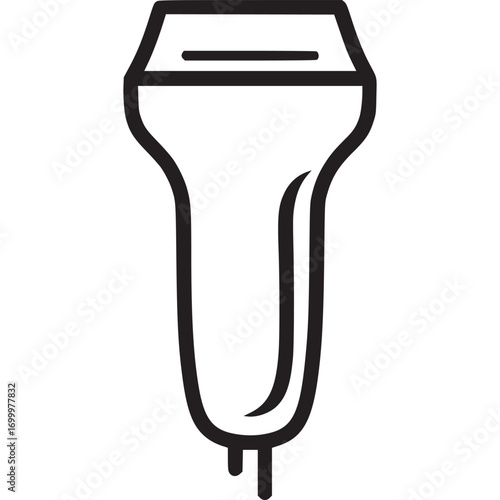 Ultrasound probe illustration isolated on white background, a diagnostic tool used in medical imaging to visualize internal body structures, aiding in diagnosis and monitoring of various conditions