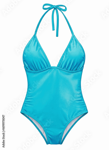 Aquatic Elegance Blue one-piece swimsuit isolated watercolor vector illustration svg