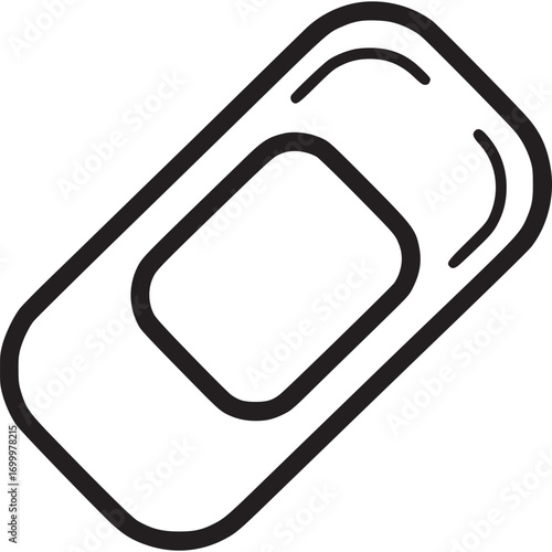 Illustration of a bandage isolated on white background, a medical dressing used to protect wounds and promote healing, commonly used for minor cuts, scrapes, and injuries