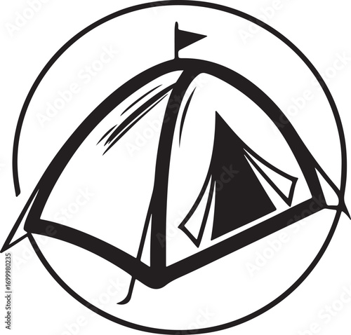 silhouette of the tent