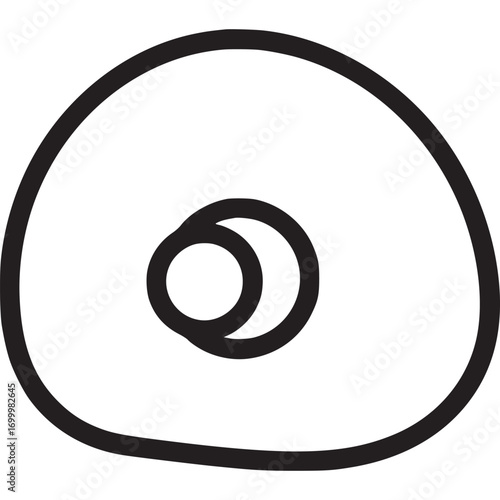 Illustration of an ovum isolated on white background, the female reproductive cell, containing genetic material and capable of fertilization, in a minimalist line art style