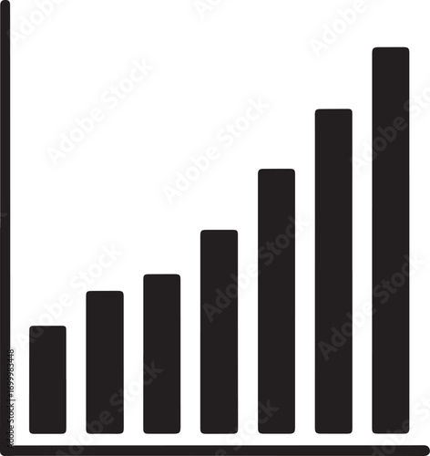 Free Download Silhouette Vector of Bar Chart on White Background - GFXLoad