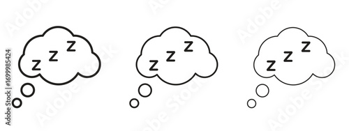 Zzz icon with outline style, vector illustration designs