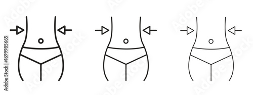 Weight loss icon with outline style, vector illustration designs