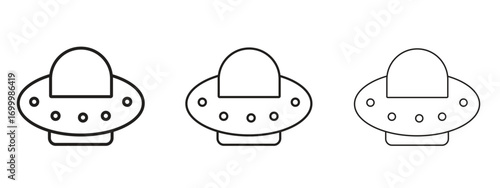 UFO icon with outline style, vector illustration designs