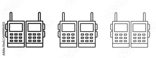 Two way radio icon with outline style, vector illustration designs