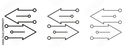 Transfer arrows icon with outline style, vector illustration designs