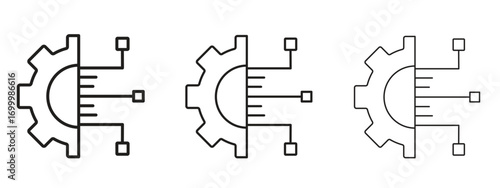 Technology icon with outline style, vector illustration designs