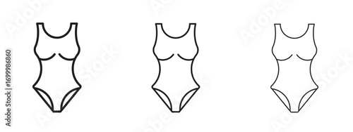 Swimsuit icon with outline style, vector illustration designs