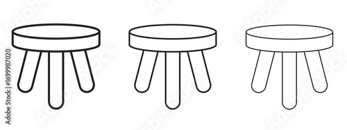 Stool icon with outline style, vector illustration designs