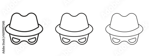 Spy icon with outline style, vector illustration designs