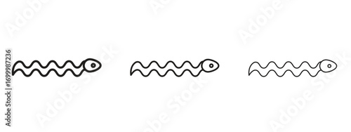 Snake icon with outline style, vector illustration designs