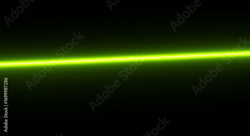 Illustration of a bright green laser beam cuts across a dark background