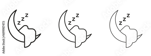 Sleep icon with outline style, vector illustration designs