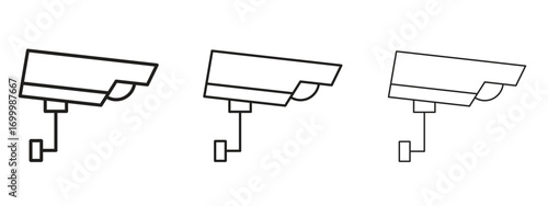 Security camera icon with outline style, vector illustration designs