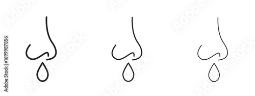 Runny nose icon with outline style, vector illustration designs