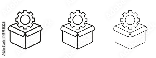 Product management icon with outline style, vector illustration designs