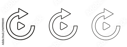 Playback icon with outline style, vector illustration designs