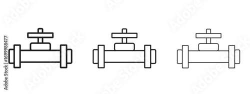 Pipe valve icon with outline style, vector illustration designs