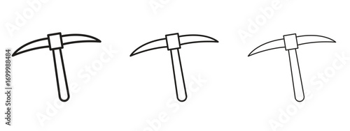 Pick axe icon with outline style, vector illustration designs