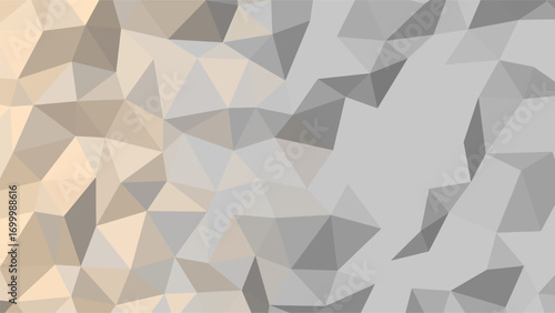 Abstract geometric low poly background with gradient of beige and grey tones texture
