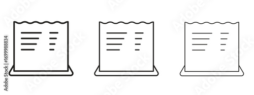 Paper receipt icon with outline style, vector illustration designs