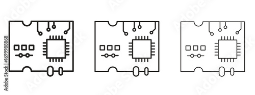 PCB icon with outline style, vector illustration designs