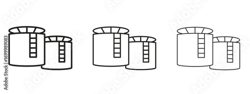 Oil storage icon with outline style, vector illustration designs