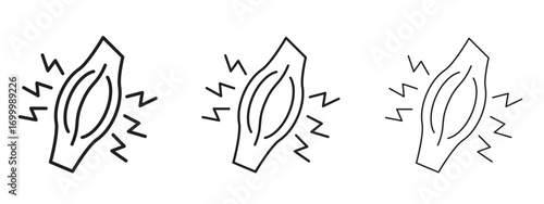 Myalgia icon with outline style, vector illustration designs