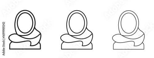Muslim woman icon with outline style, vector illustration designs