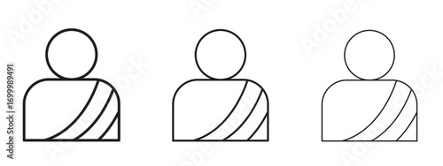 Monk icon with outline style, vector illustration designs